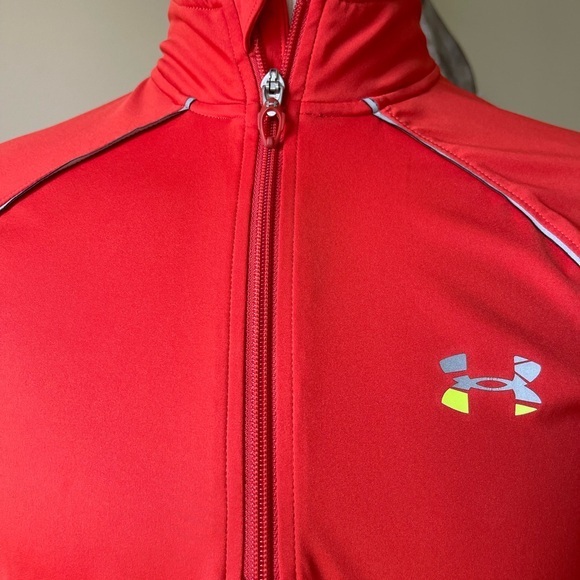 UNDER ARMOUR UA Tech Running Quarter Zip Pullover Orange Grey Performance Medium - Picture 4 of 11